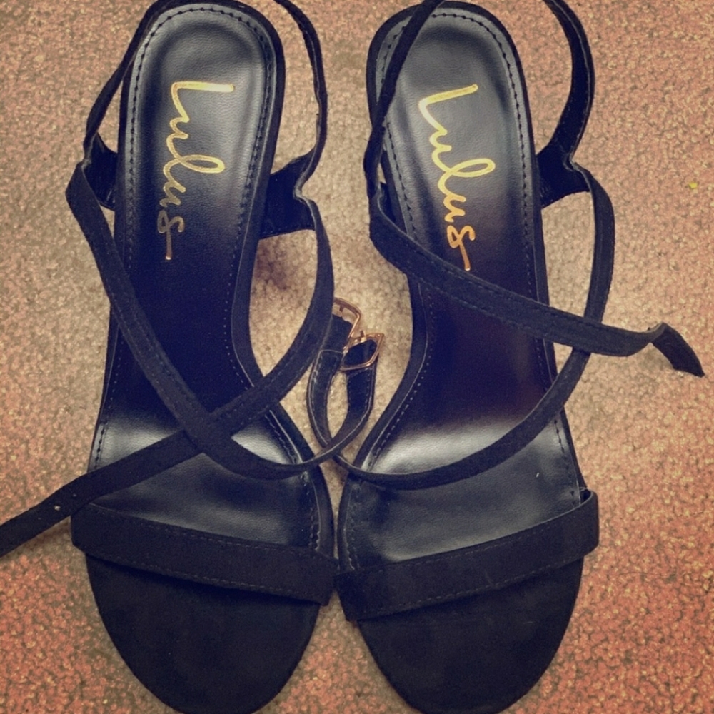 Lulus strappy black heels!